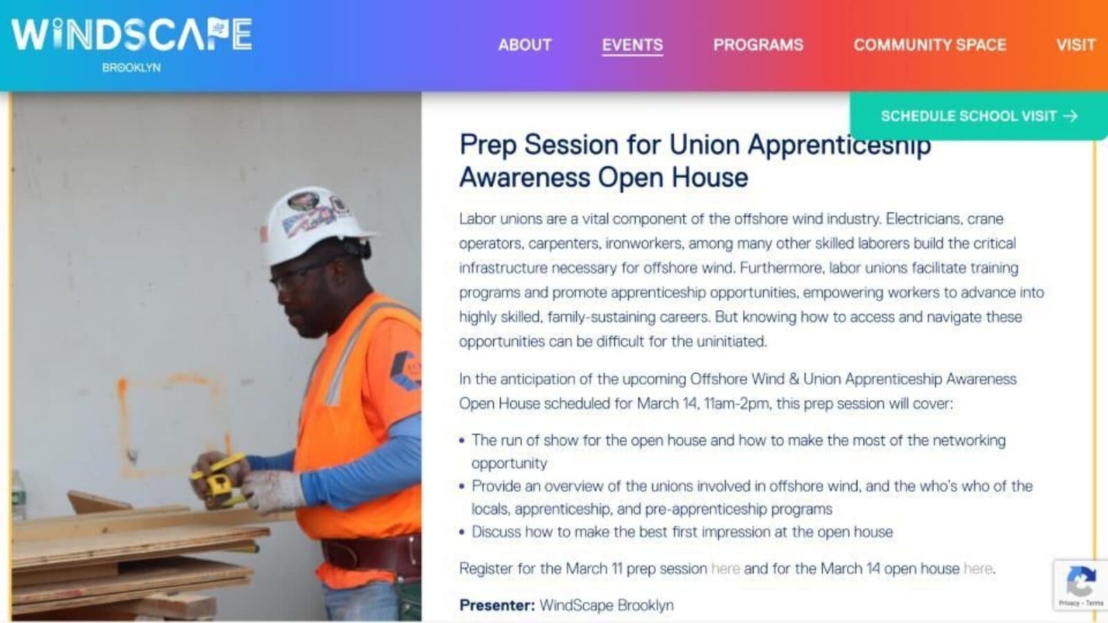 Windscape Brooklyn Prep Session for Union Apprenticeship Awareness Open House