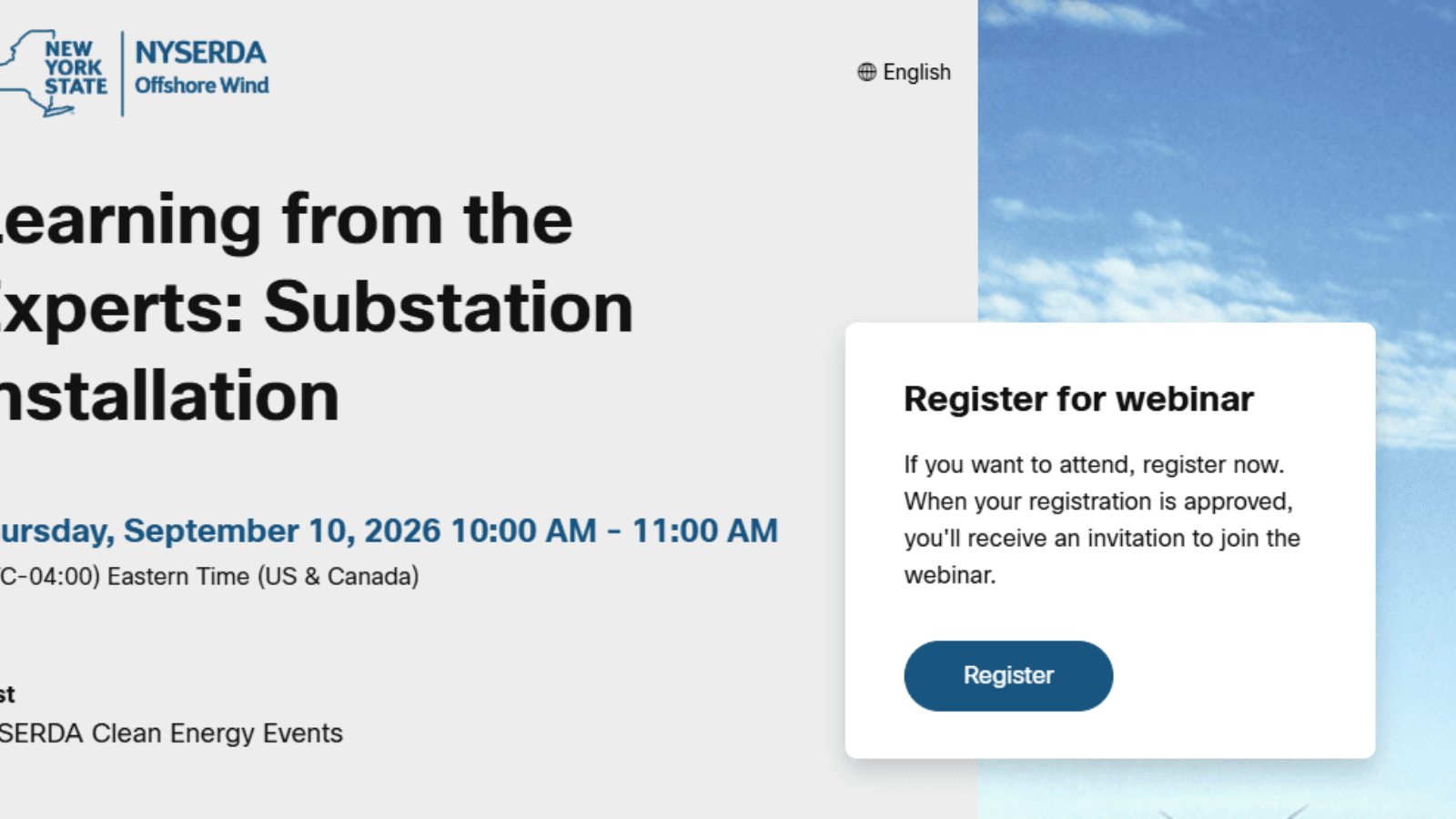 NYSERDA Learning from the Experts Mini-series on Offshore Construction: Substation Installation